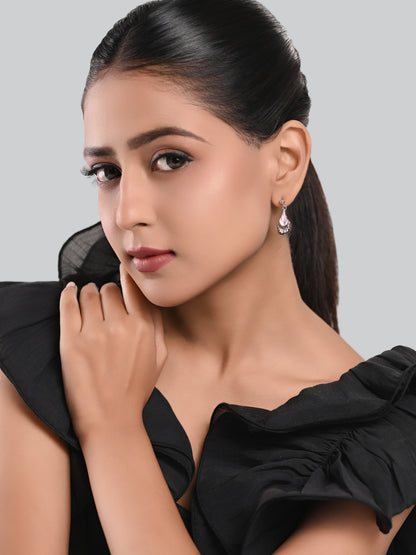 92.5 Silver Mermaid Tear Drop Earrings in Rhodium Polish