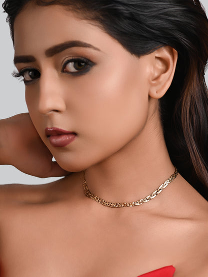 92.5 Silver Braided Chain in Gold Polish