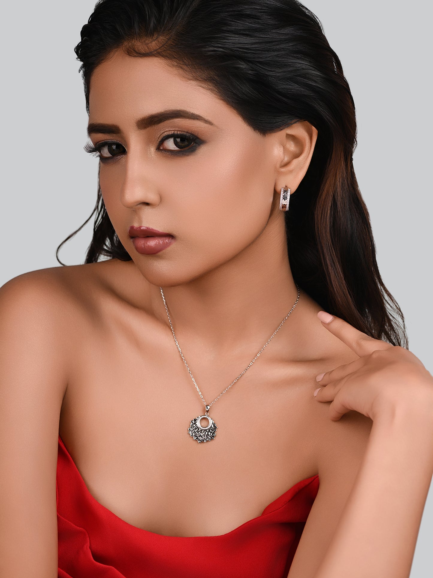 92.5 Silver Mulberry Pendent Set