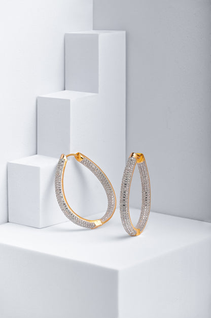Infinity Zircon Oval Hoops