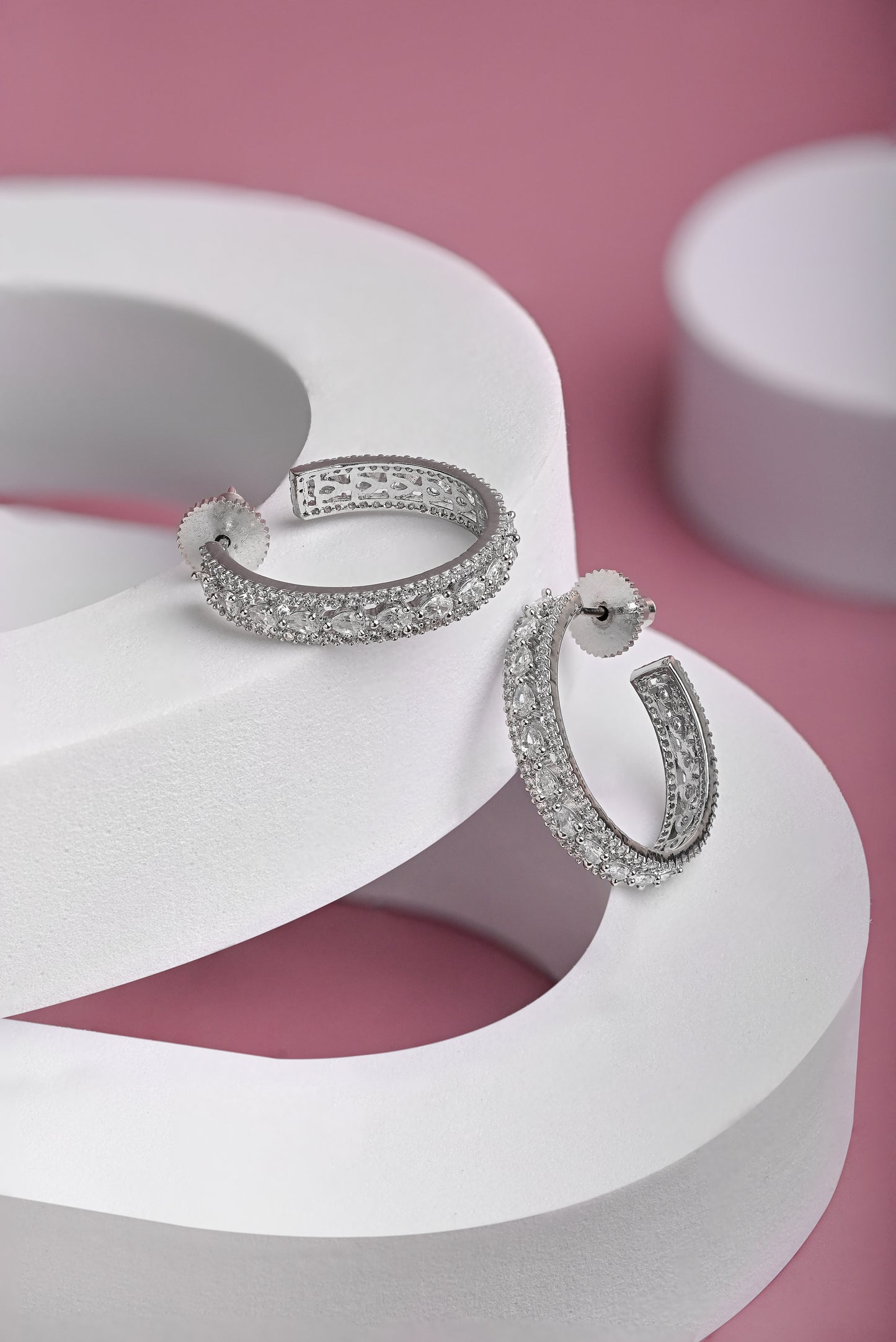 The Grand Zircon Arc Earrings