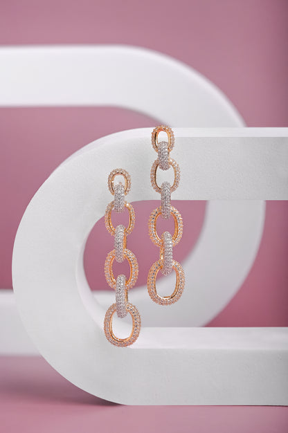 Interlock Glam Zircon Earrings