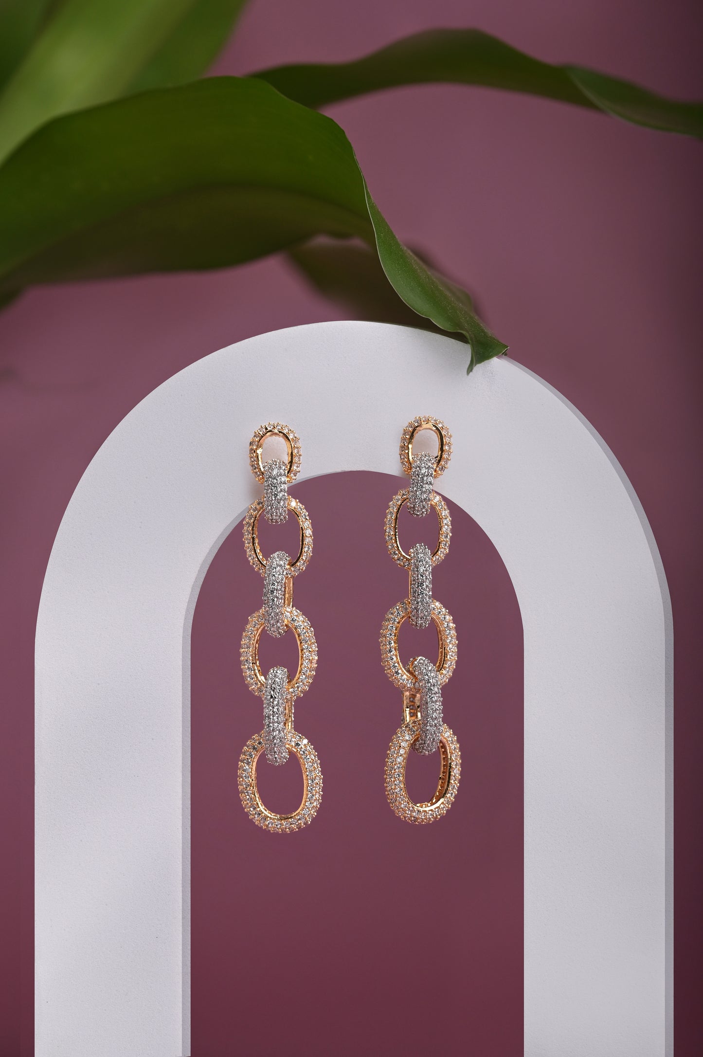 Interlock Glam Zircon Earrings
