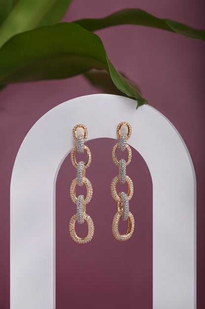 Interlock Glam Zircon Earrings