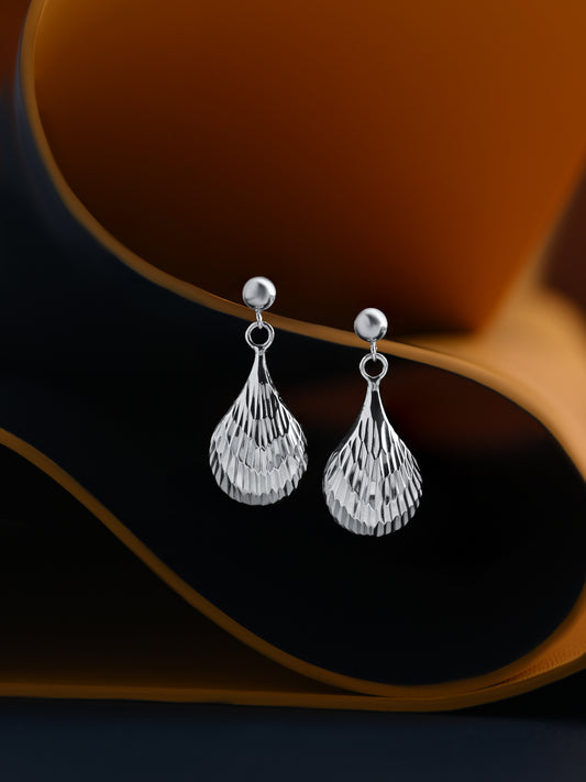 Mermaid Tear Drop Earrings (Rhodium)