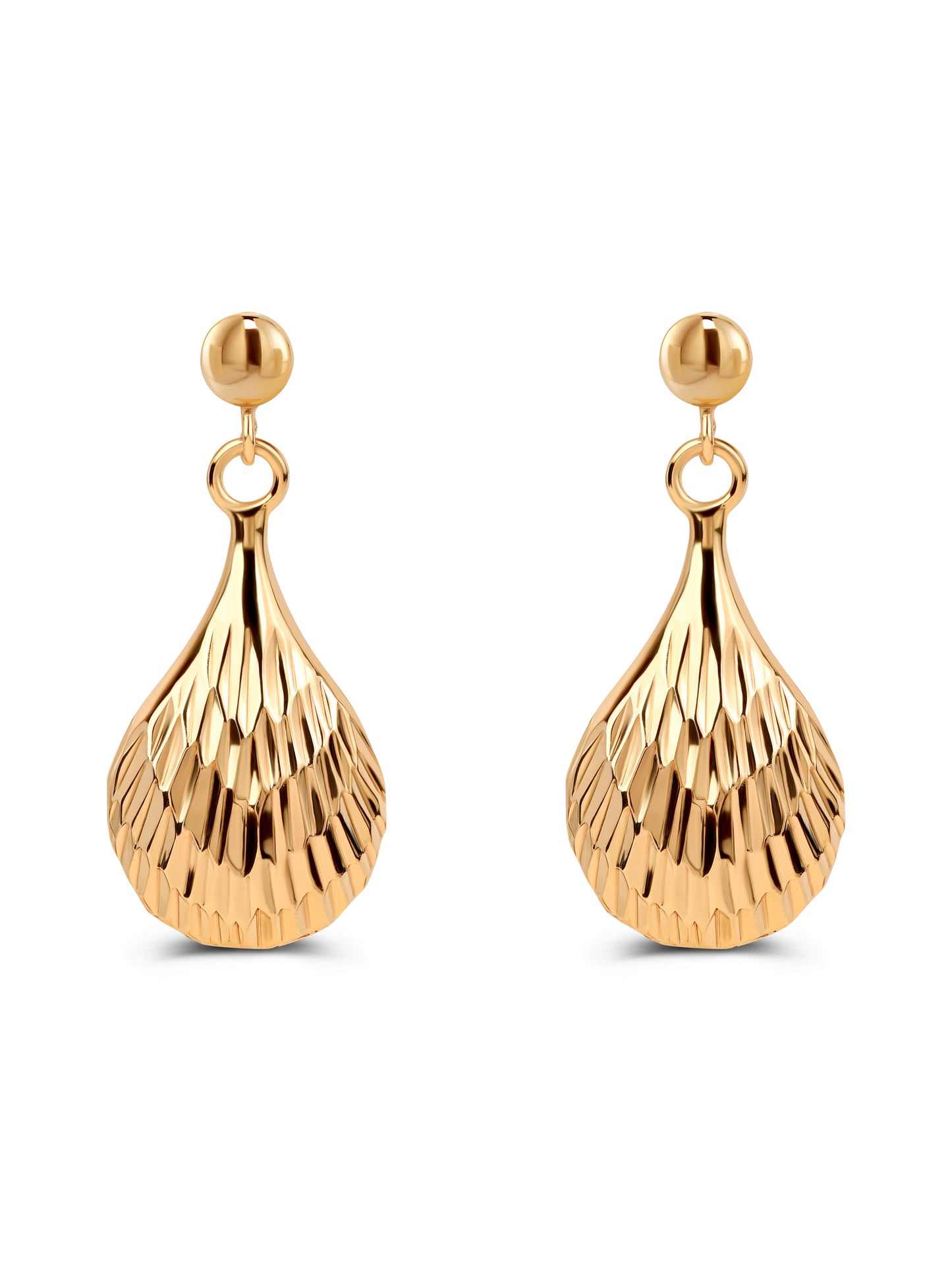 92.5 Silver Mermaid Tear Drop Earrings in Gold Polish