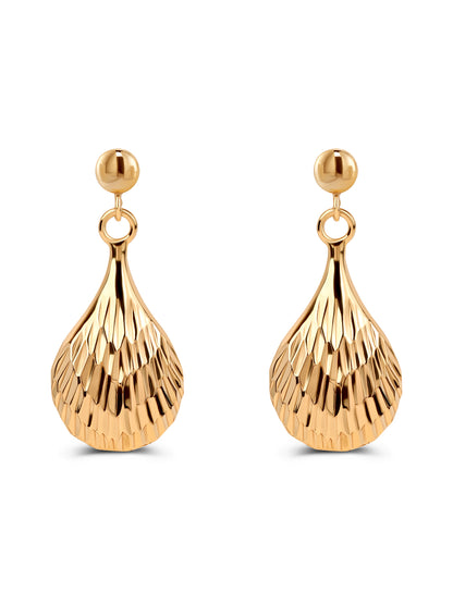 92.5 Silver Mermaid Tear Drop Earrings in Gold Polish
