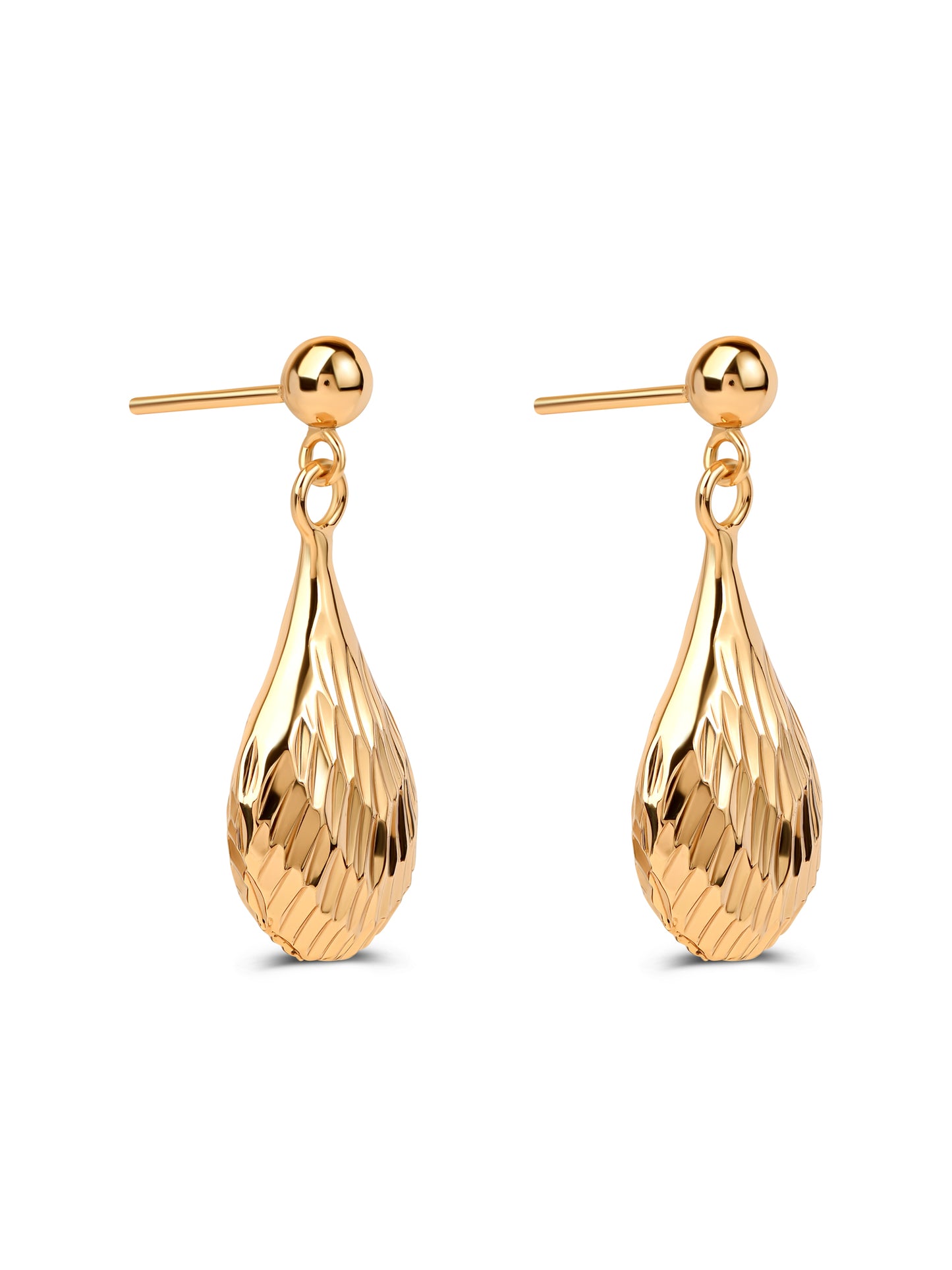 92.5 Silver Mermaid Tear Drop Earrings in Gold Polish