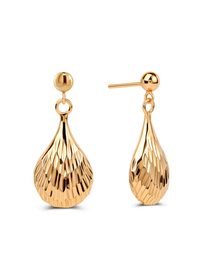92.5 Silver Mermaid Tear Drop Earrings in Gold Polish