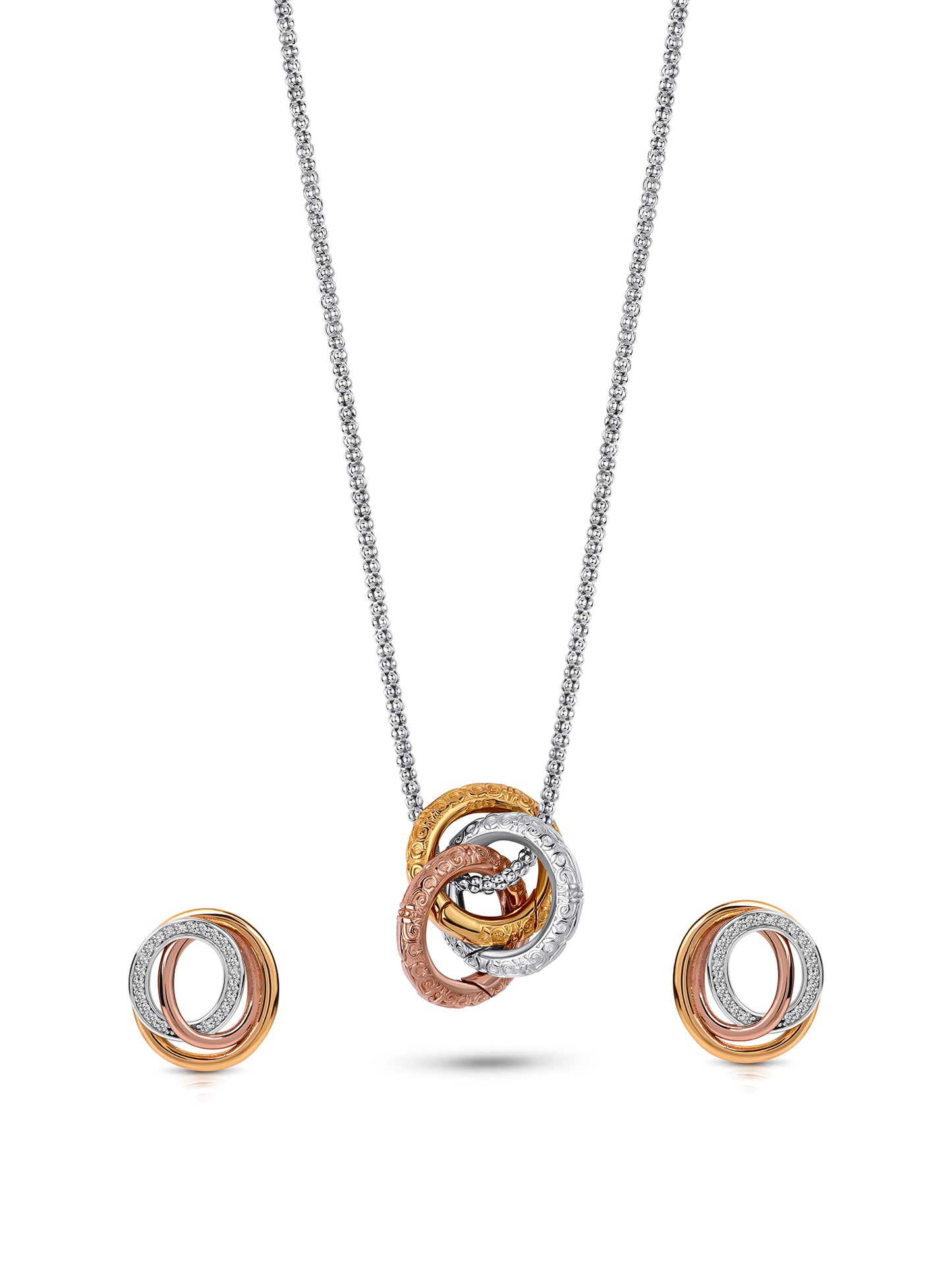 92.5 Silver Interlocked Pendent Set