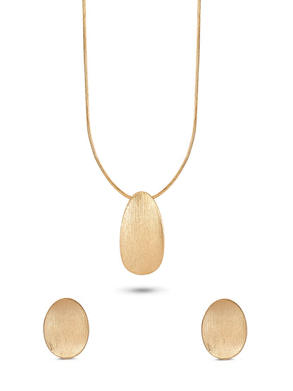 Rustic Pendent Set with Chain (Gold)