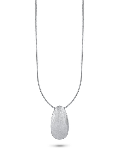Rustic Pendent Set With Chain (Rhodium)