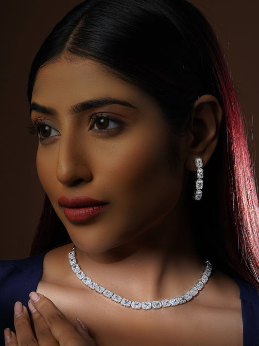 Princess Prism Zircon Necklace Set