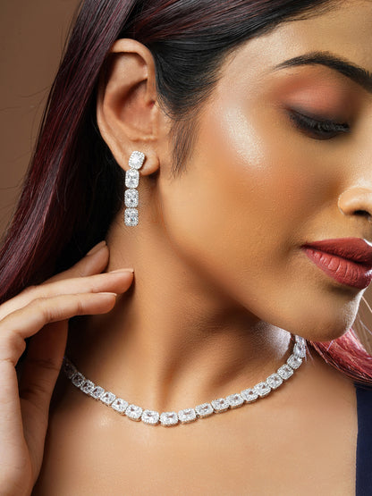 Princess Prism Zircon Necklace Set