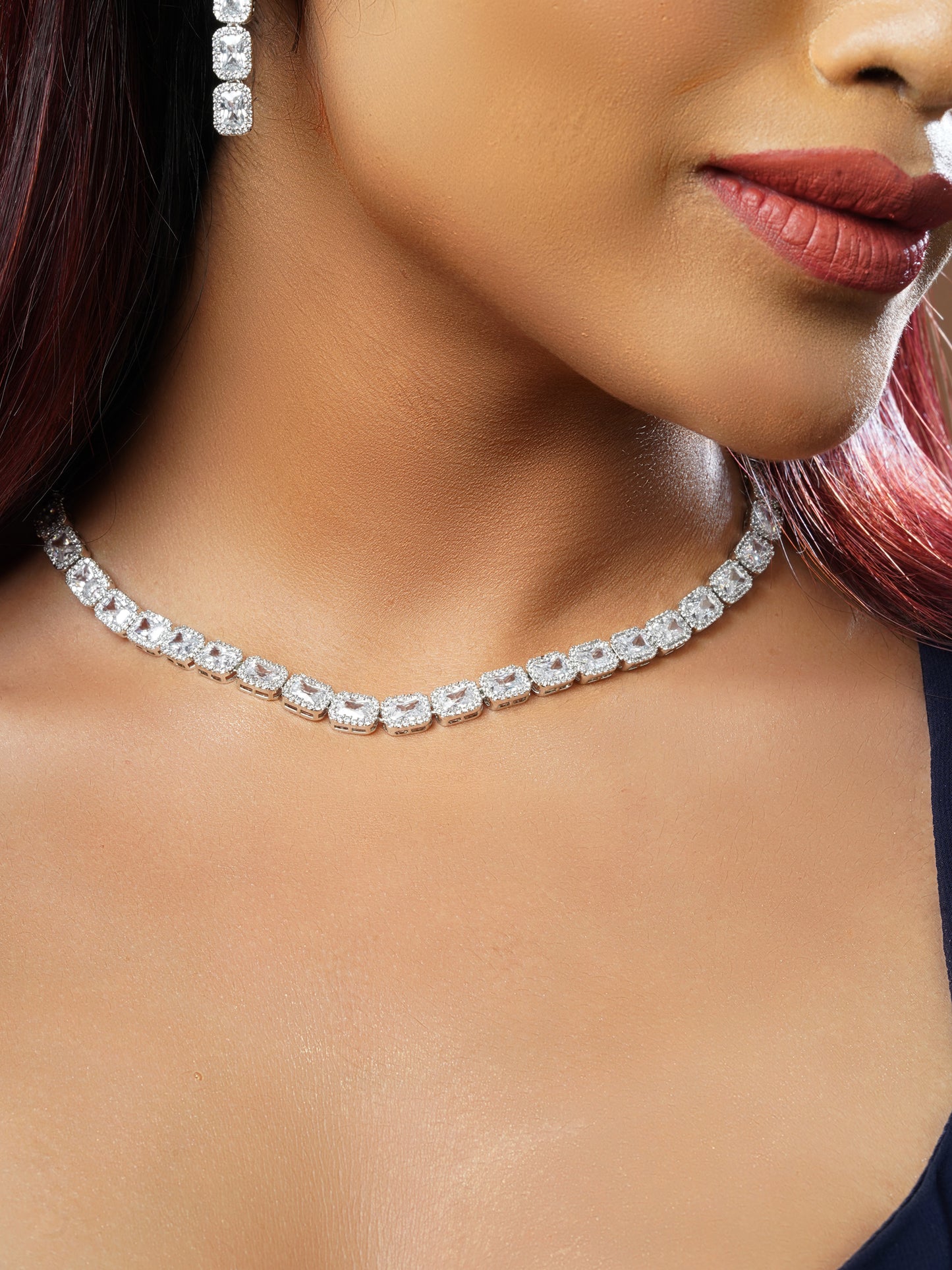 Princess Prism Zircon Necklace Set