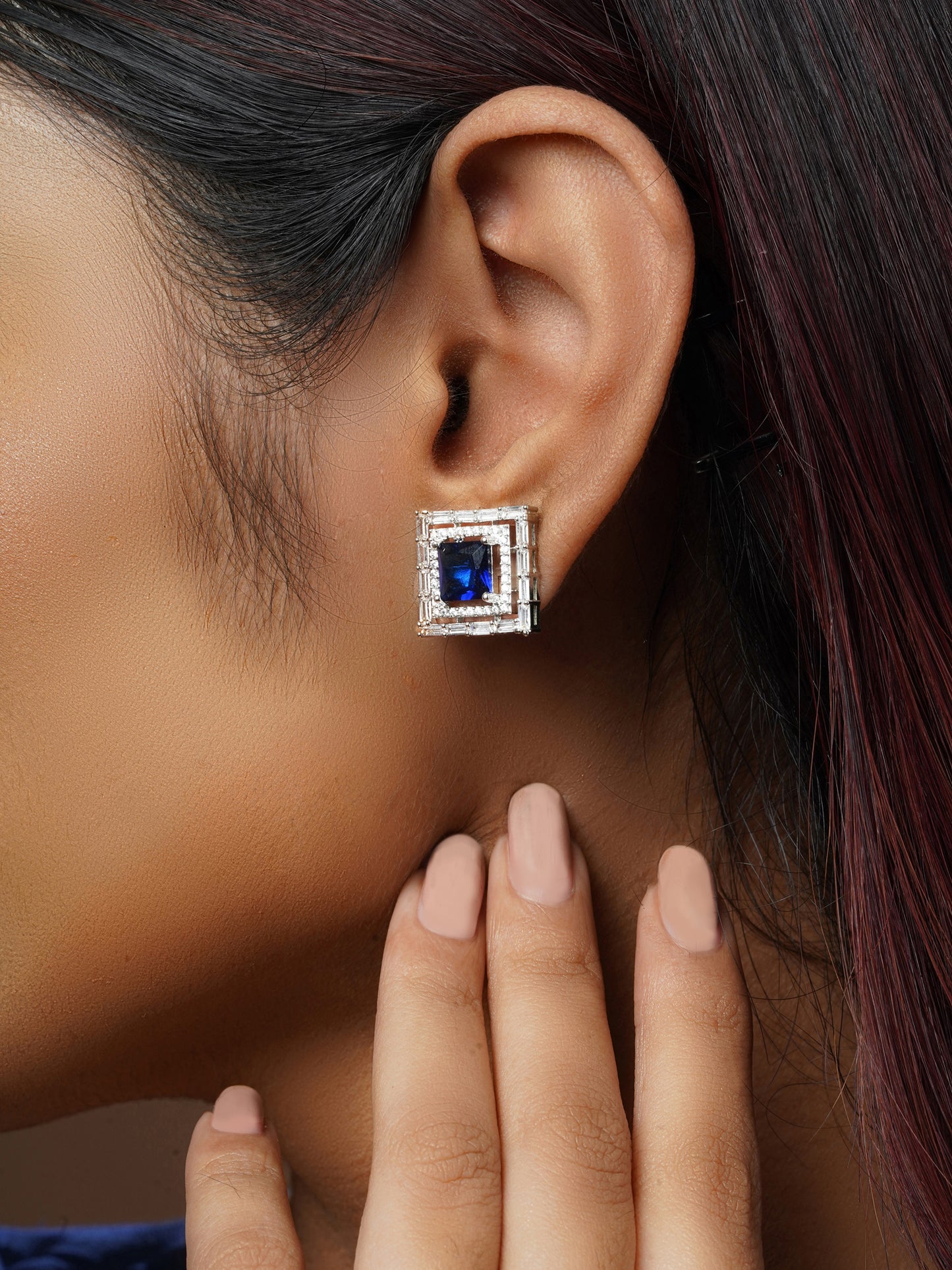 Sapphire Zircon Studs
