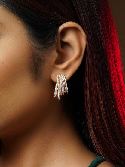 Pink Gold Tropical Blush Zircon Earrings