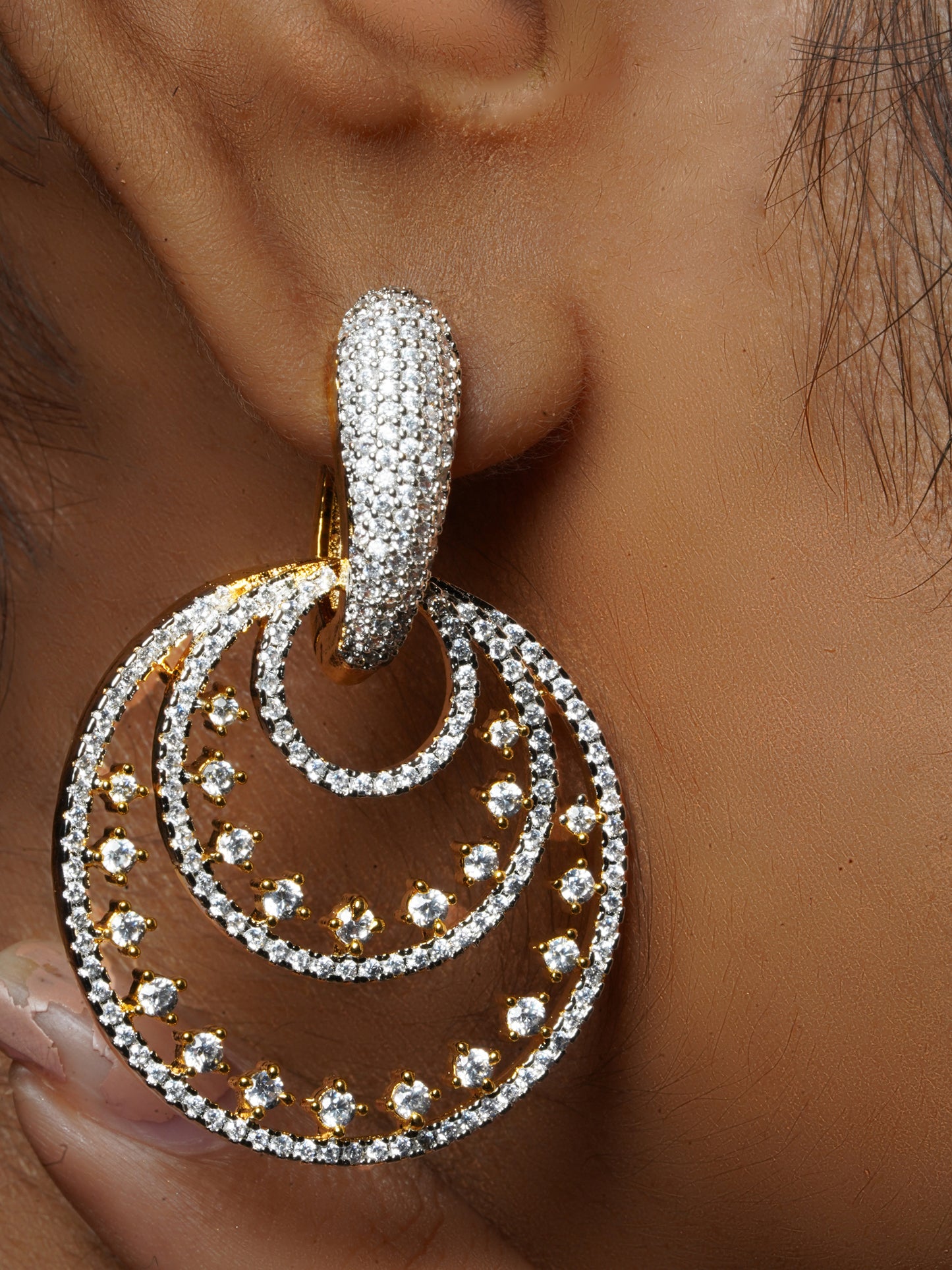 Eclipse Layer Zircon Earrings