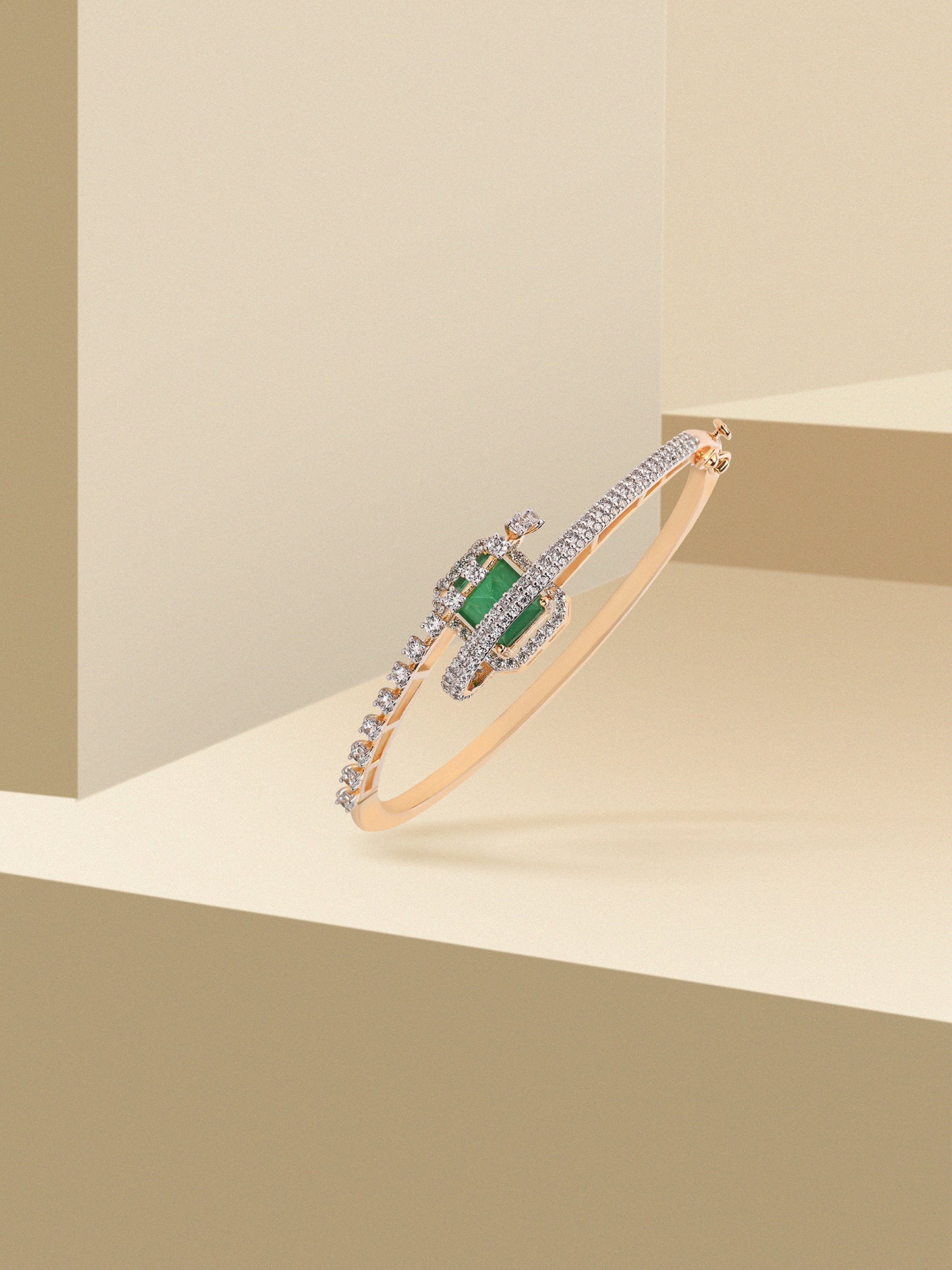 925 Sterling Silver Swarovski & Emerald Bracelet
