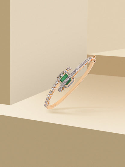 925 Sterling Silver Swarovski & Emerald Bracelet