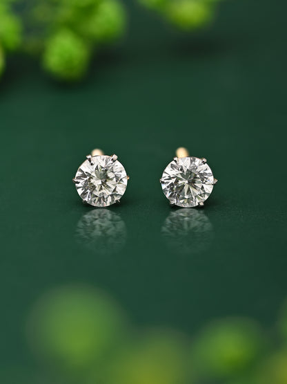 925 Sterling Silver Swarovski Round Serenity Studs