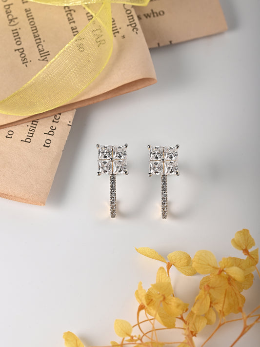 Swarovski Princess Cut Setting Dangling Earrings