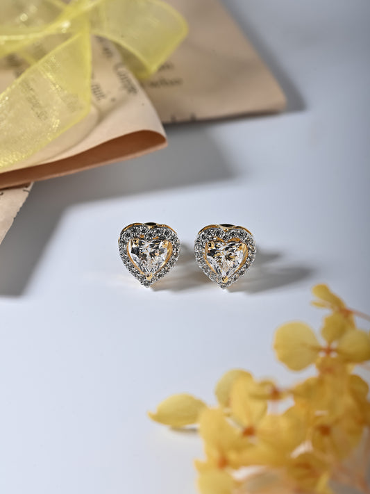 Swarovski Heart Studs With Halo