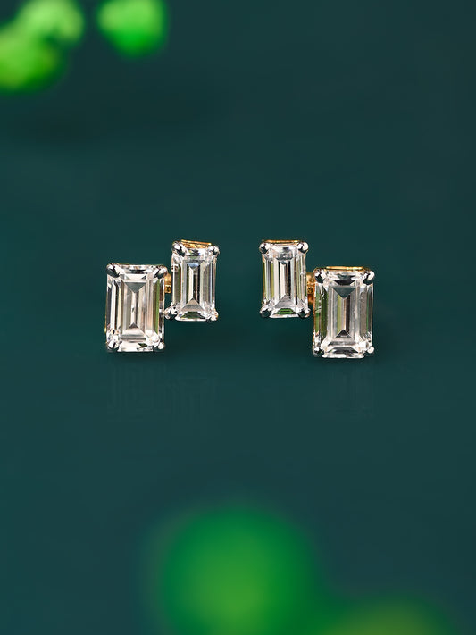 Swarovski Dual Emerald Cut Studs