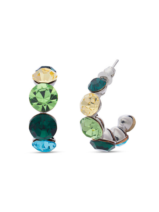 Sage Green Swarovski Crystal Hoops