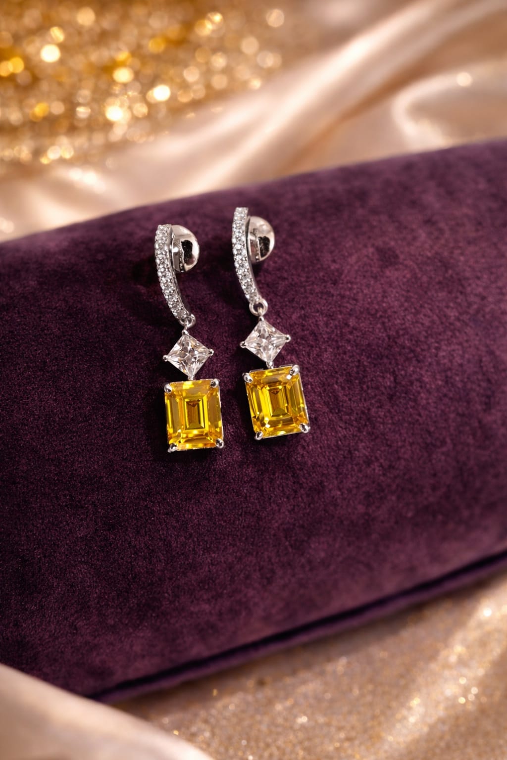 Swarovski Topaz Crystal Earrings