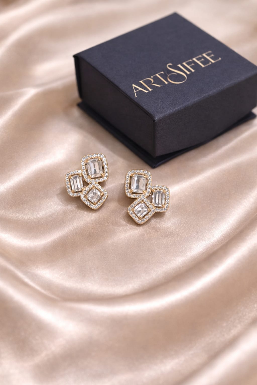 Swarovski Octo And Princess Cut Studs