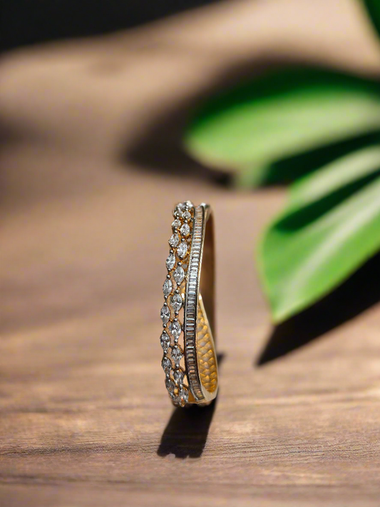 Swarovski Dual Stone Elegant Gold Plated Bracelet