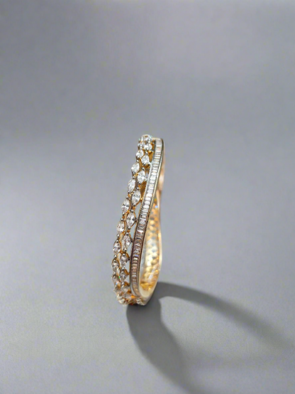 Swarovski Dual Stone Elegant Gold Plated Bracelet