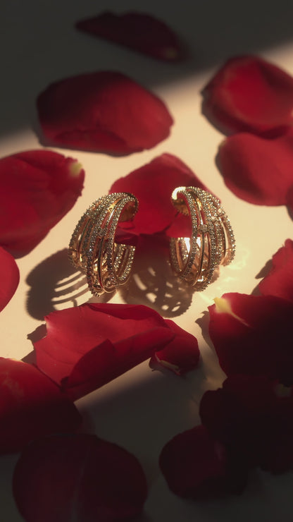 Pink Gold Tropical Blush Zircon Earrings