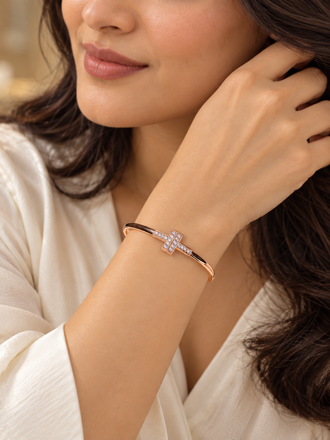 925 Sterling Silver Swarovski Crystals Minimal Bracelet (Copy)