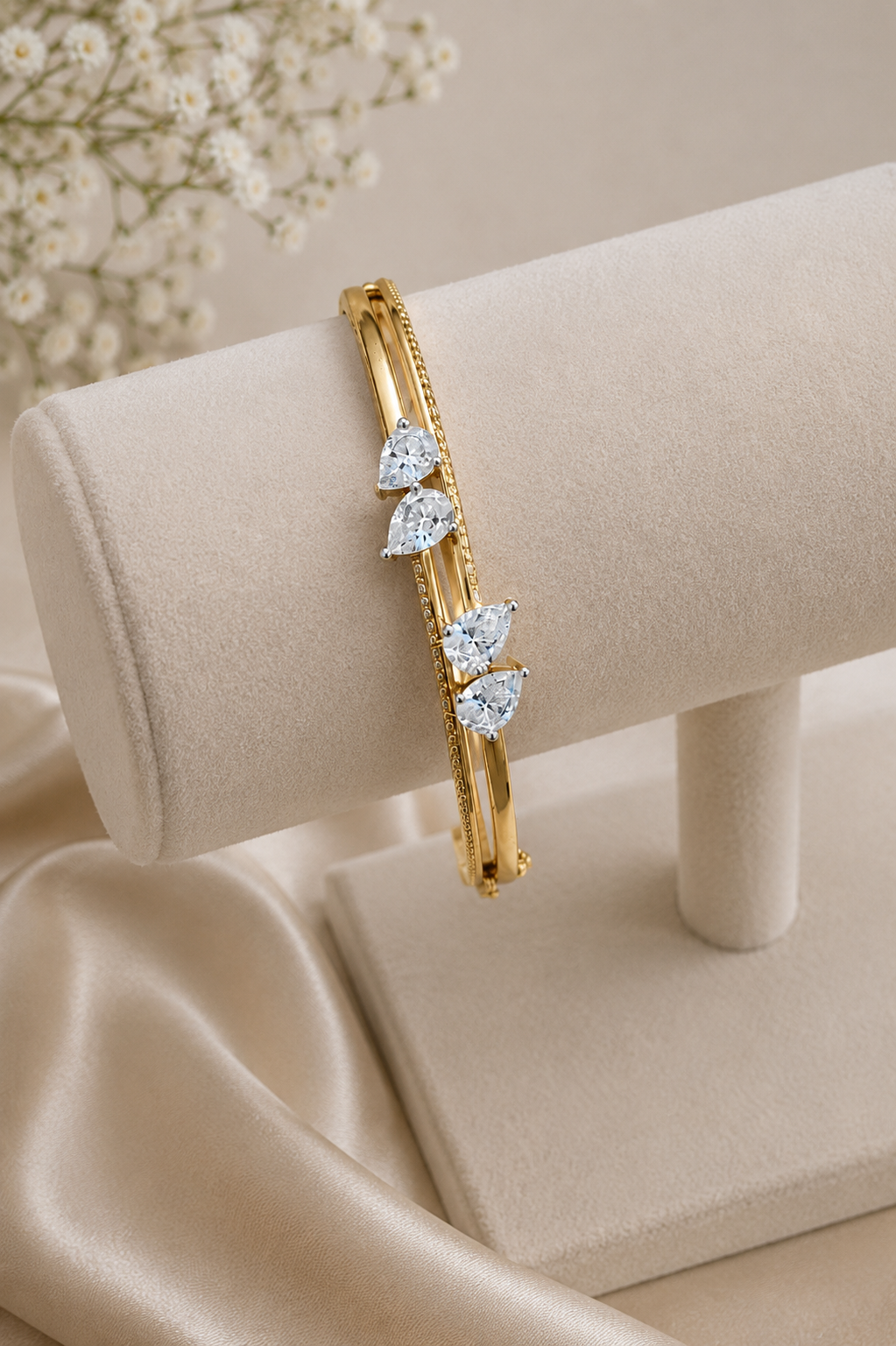 925 Sterling Silver Swarovski Tear Drop Elegant Bracelet