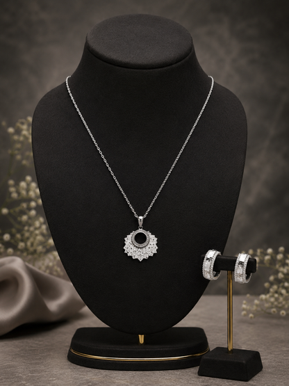 925 Sterling Silver Swarovski Mulberry Pendent Set