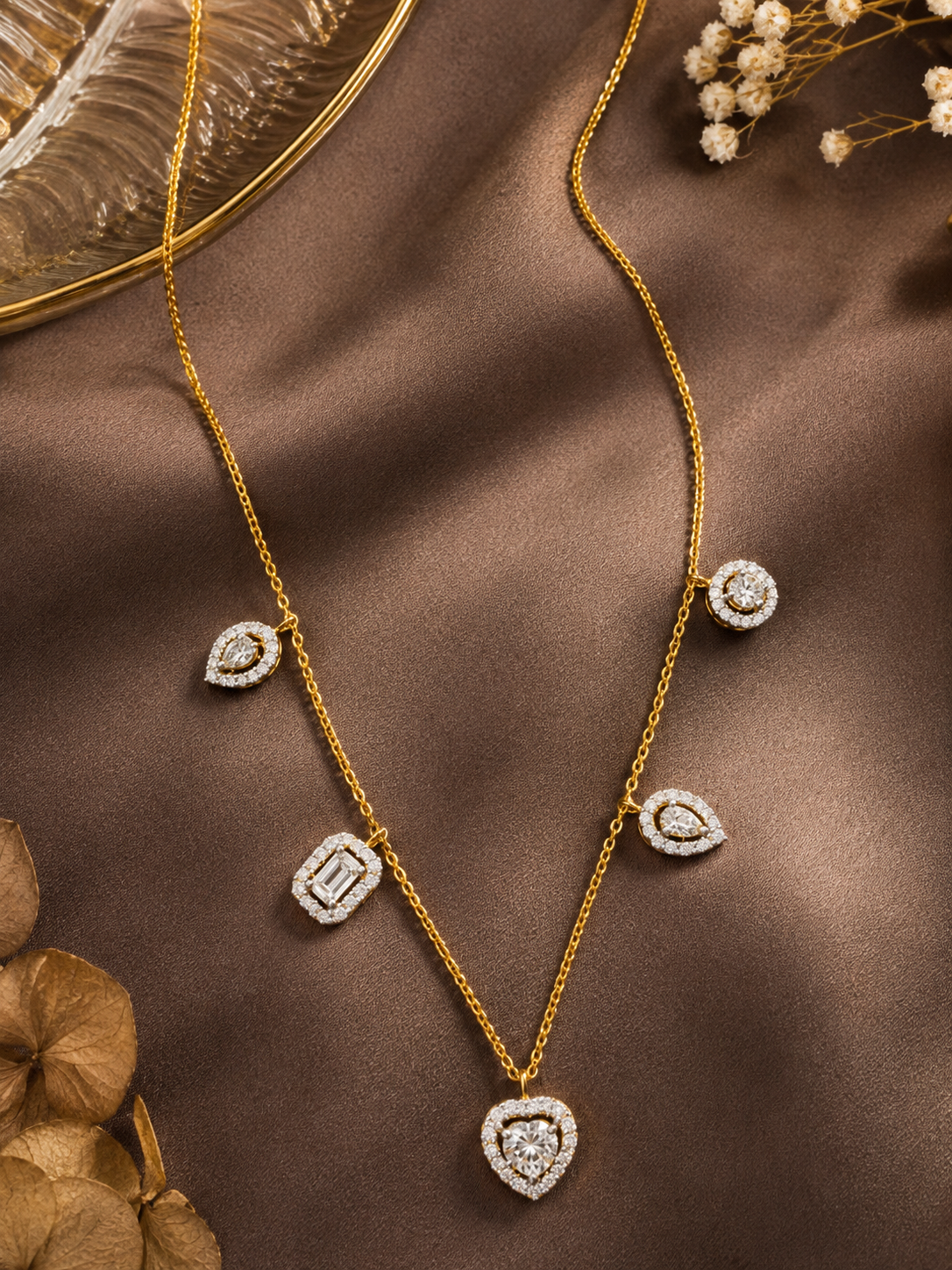 925 Sterling Silver Multi Shape Neckpiece