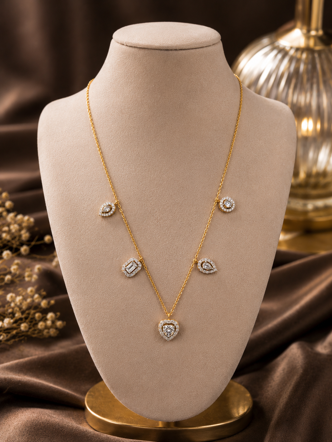 925 Sterling Silver Multi Shape Neckpiece