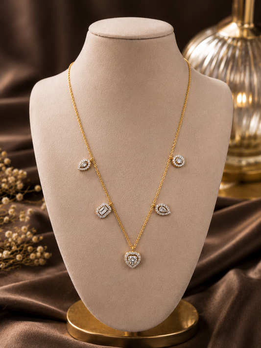 925 Sterling Silver Multi Shape Neckpiece