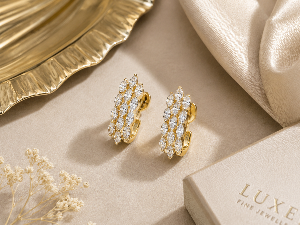 925 Sterling Silver Marquise Swarovski Crystal Earrings
