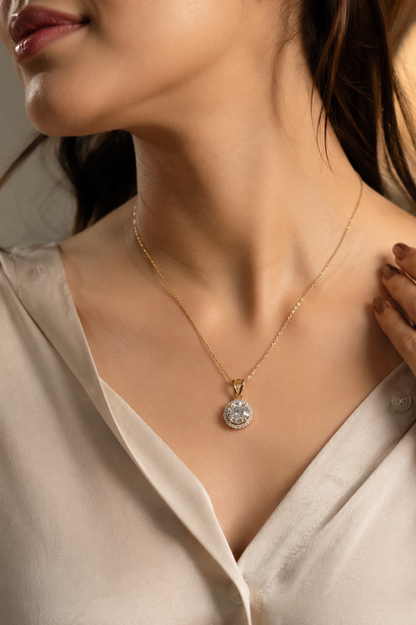 925 Sterling Silver Swarovski Crystal Serenity Round Pendant