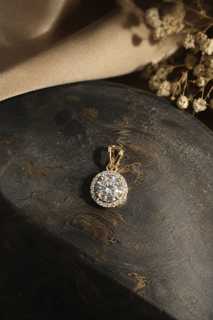 925 Sterling Silver Swarovski Crystal Serenity Round Pendant