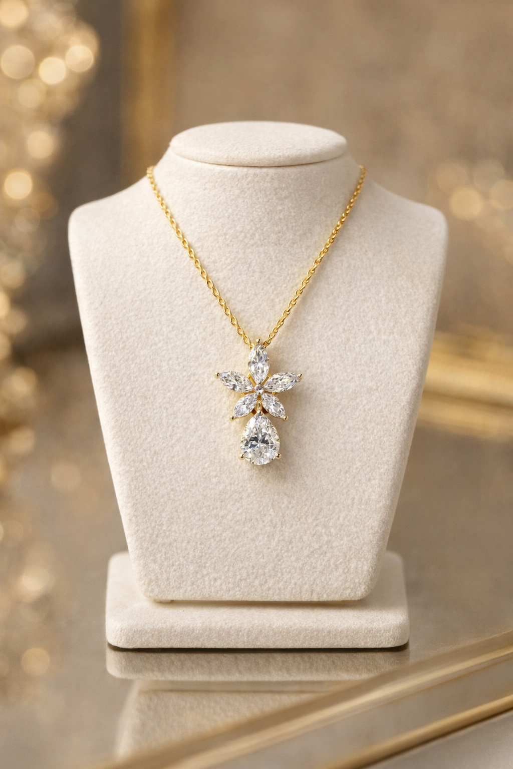 925 Sterling Silver Elegant Floral Chain Pendant