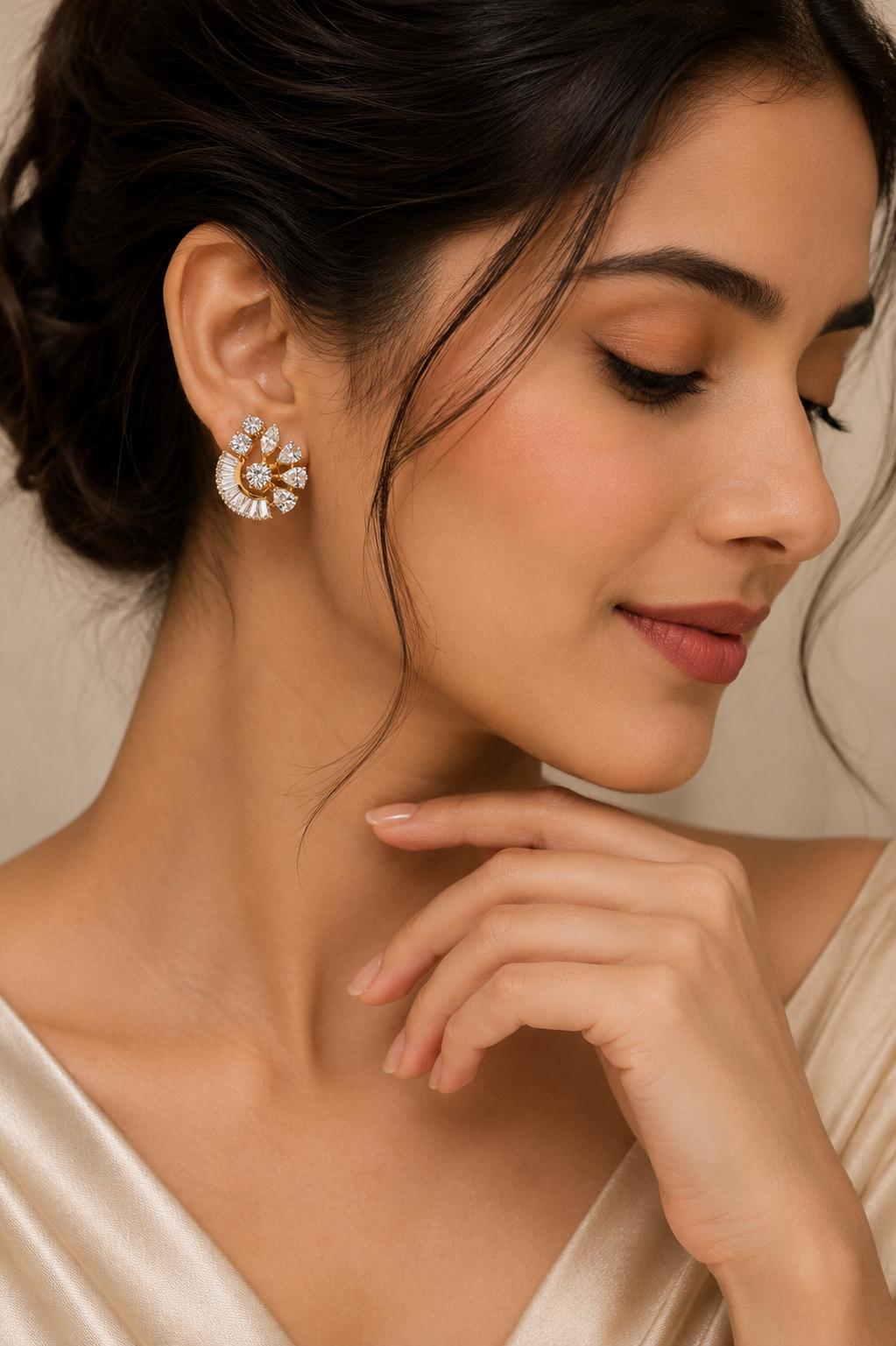 925 Sterling Silver Evergreen Swarovski Crystal Studs