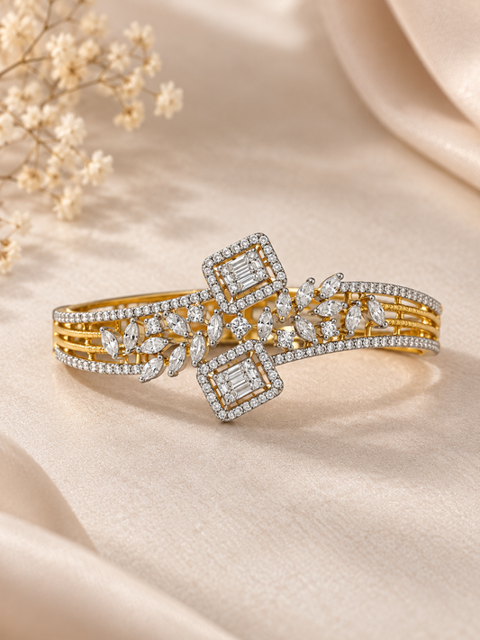 925 Sterling Silver Swarovski Crystals Statement Bracelet