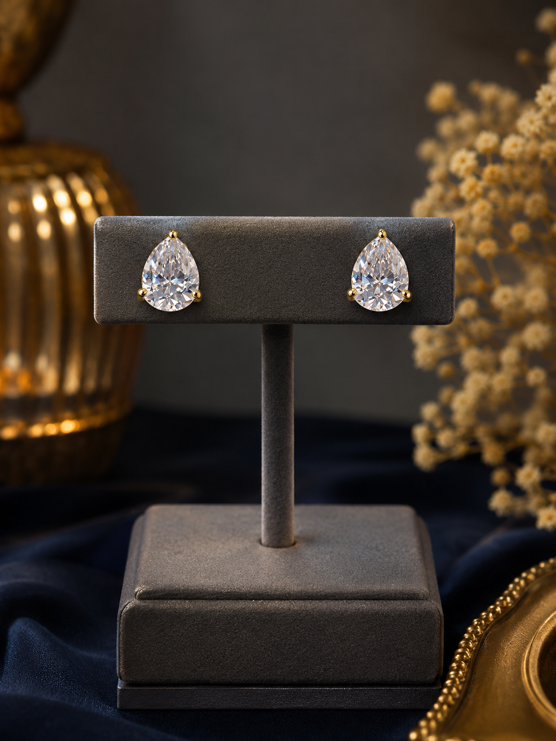 925 Sterling Silver Tear Drop Cut Swarovski Crystal Studs