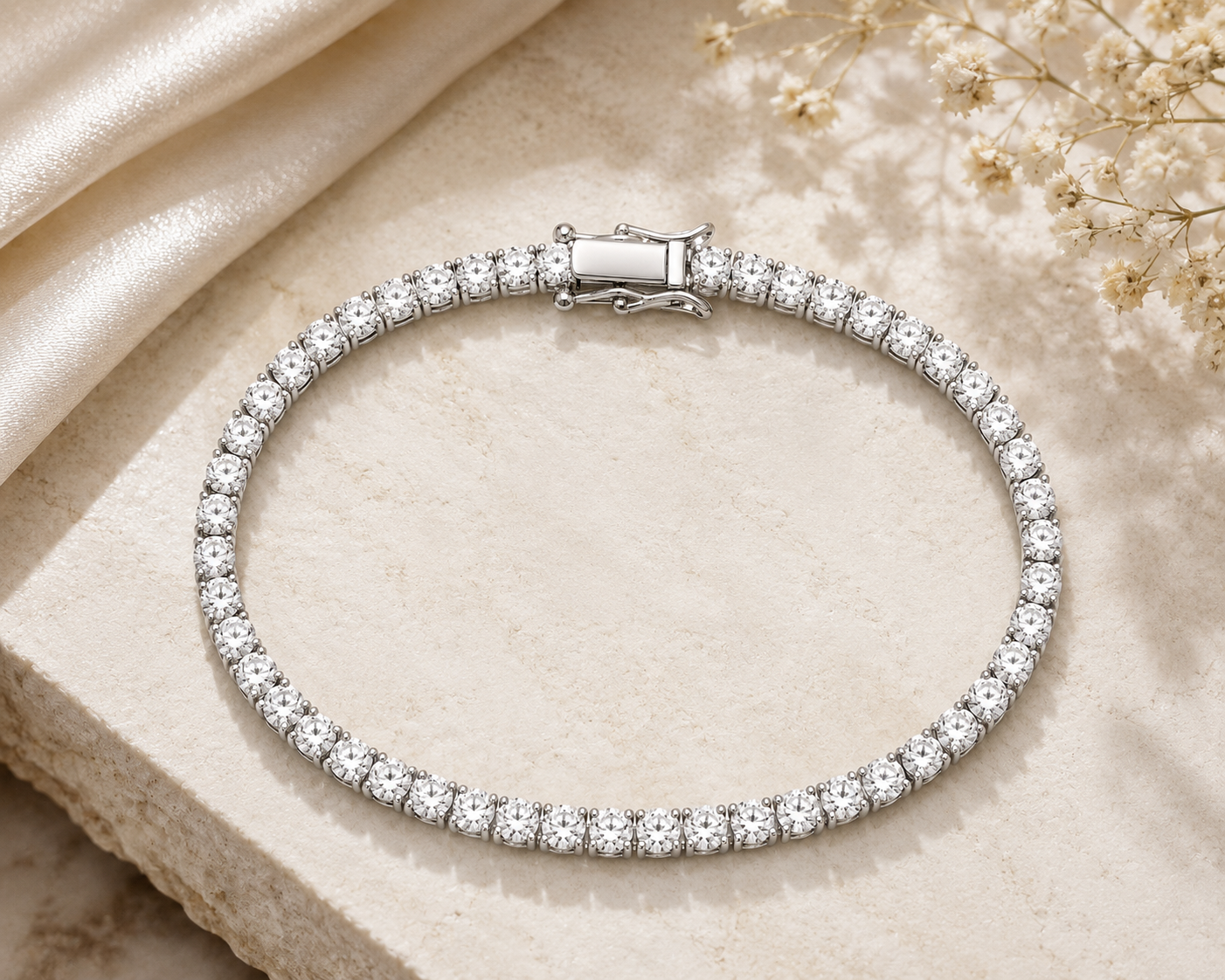 925 Sterling Silver Swarovski Tennis Bracelet