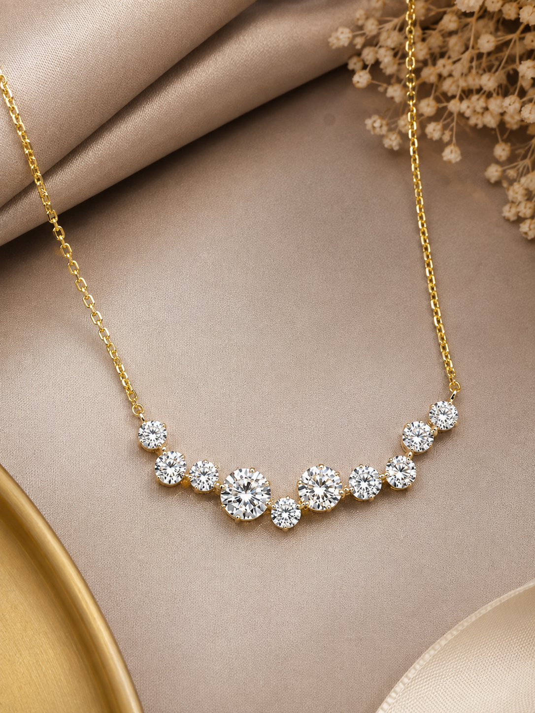 925 Sterling Silver Swarovski Crystal Serenity Solitaire Neckpiece