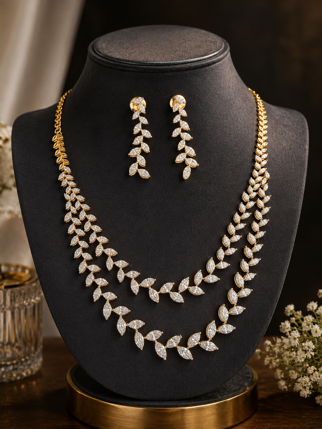 925 Sterling SilverSwarovski Marquis Necklace Set